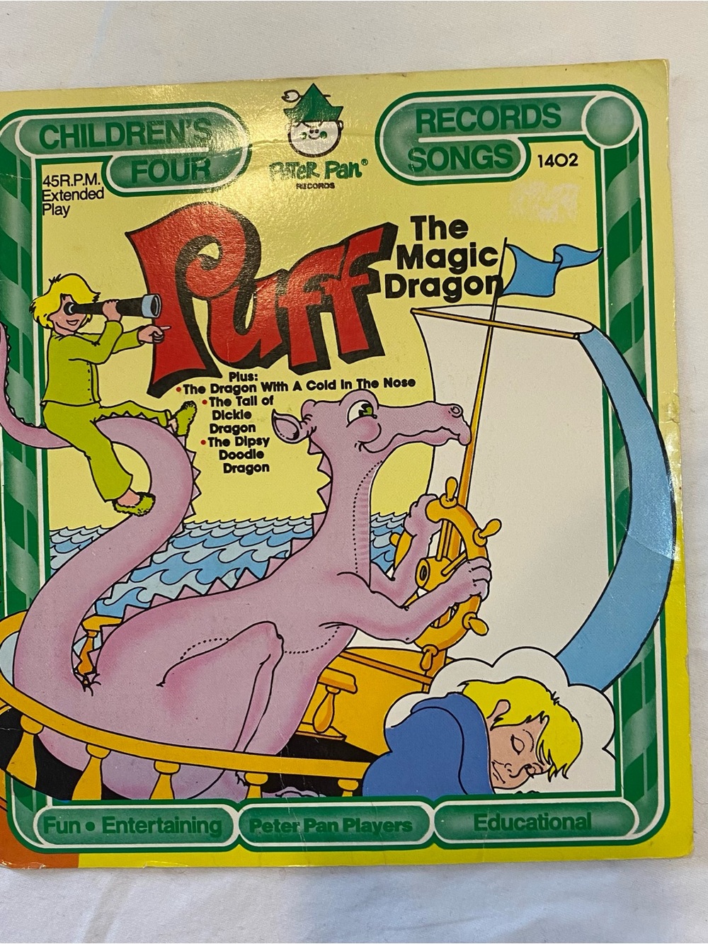 Vintage Puff The Magic Dragon Children’s 45 Record - Peter Pan Records
